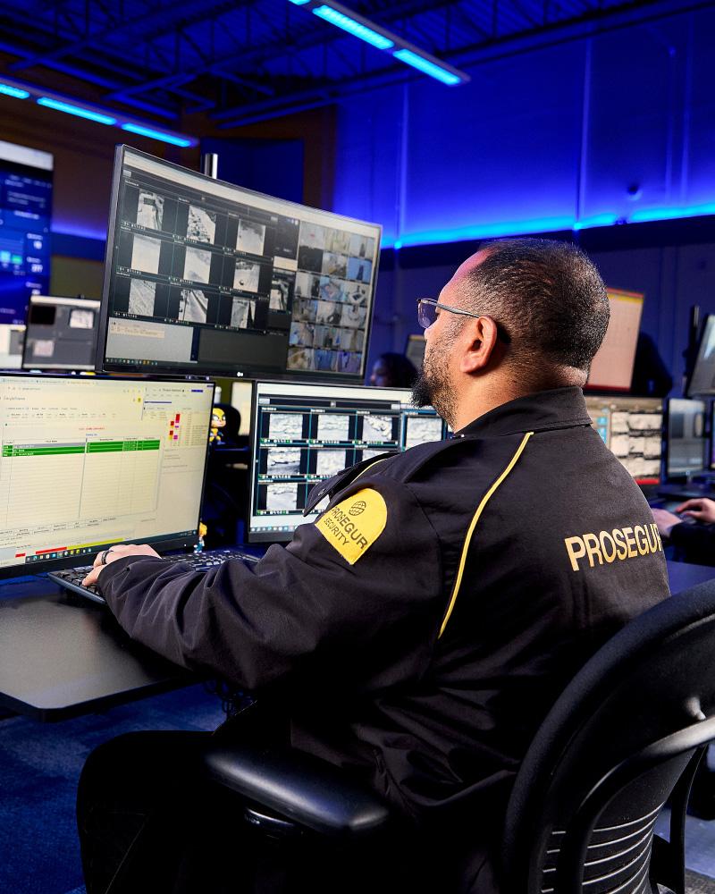 A Prosegur security agent providing remote security monitoring services